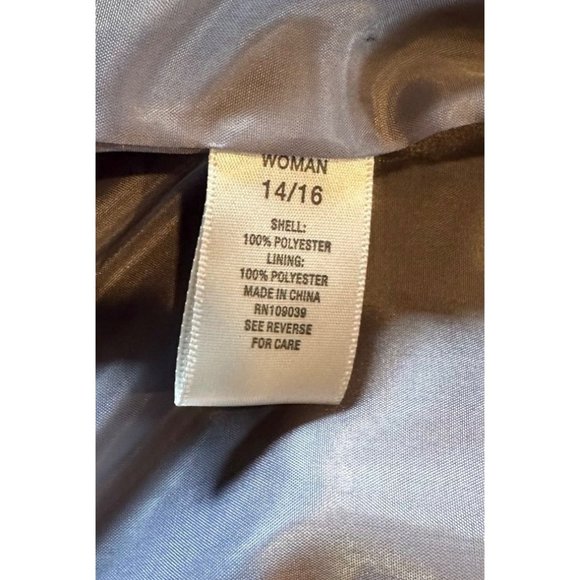 Dress Barn Dressy Silver 3/4 Sleeve Ruffled Jacket - Size 14/16 Woman - Picture 5 of 9